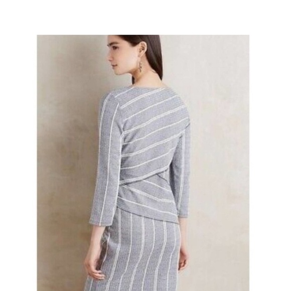 Maeve Anthropologie Wrapped Striped Column Knit Dress - Picture 3 of 8